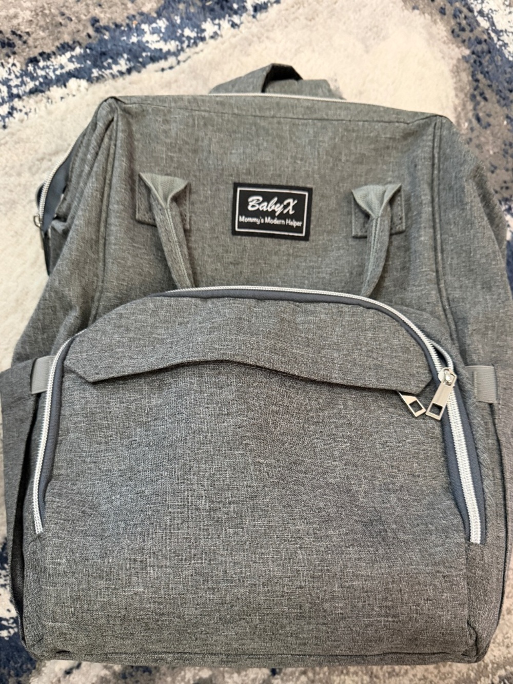 BabyX Gray Diaper Bag Backpack